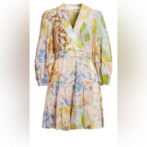 NWT Zimmermann Pop Mixed Floral Cotton Wrap Dress